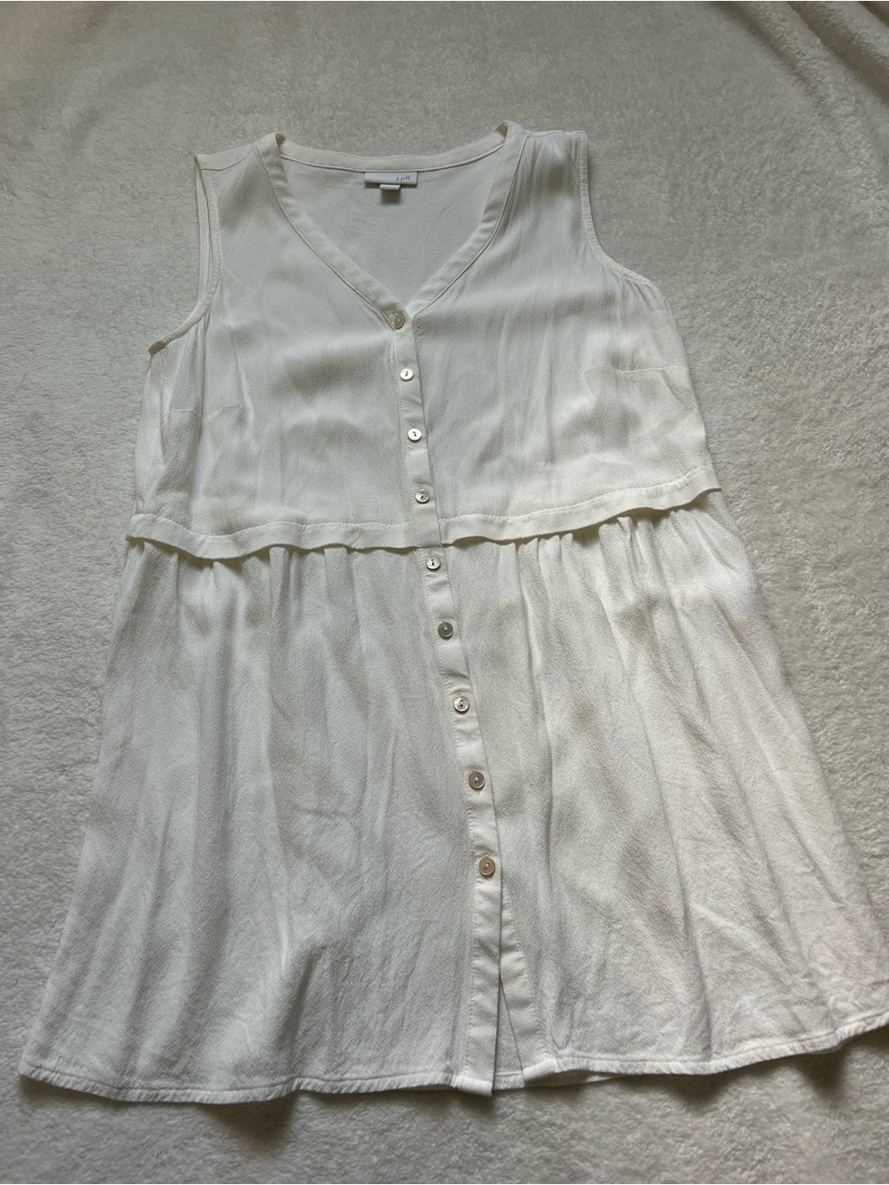 J. Jill Women’s White 100% Rayon Mini Dress Size Extra Small - Picture 7 of 12
